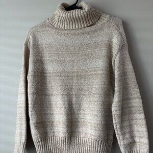 Khaki Cowl Neck Long Sleeve Sweater – Size Small